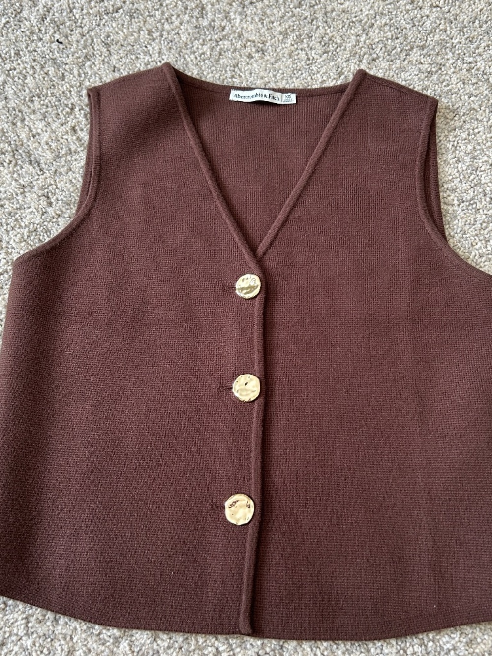 Abercrombie and Fitch Chocolate Brown Sweater Vest Size XS